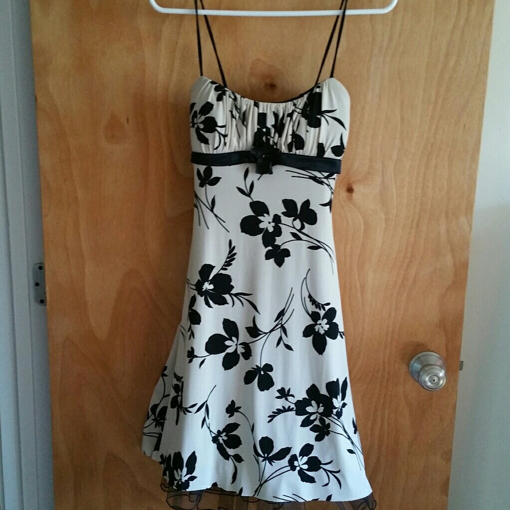 Black and white floral dress
